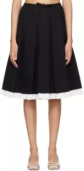 Юбка миди с оборками и складками SHUSHU/TONG, черный