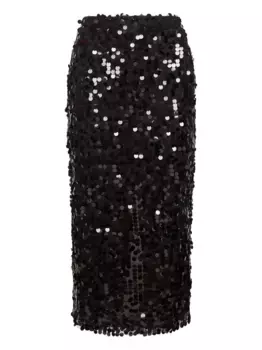 Юбка миди с пайетками Blanca Vita, черный