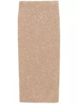 Юбка миди с пайетками D.Exterior, коричневый