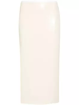 Юбка миди с пайетками N21, бежевый