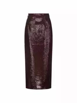 Юбка миди с пайетками Roland Mouret, коричневый