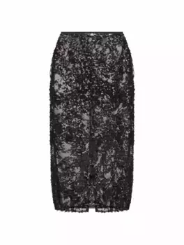 Юбка миди с пайетками Victoria Beckham, черный