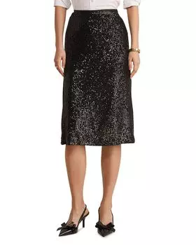 Юбка миди с пайетками Vineyard Vines, черный