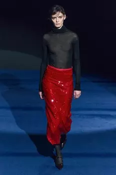Юбка миди с пайетками ZARA, красный