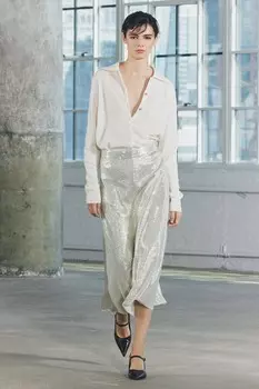 Юбка миди с пайетками ZARA, золотой/серебро