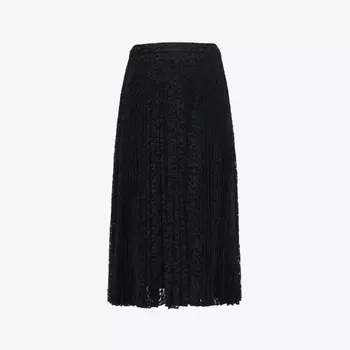 Юбка миди с плиссировкой из кружева Sunburst Theory, черный