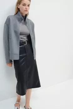 Юбка-Миди с покрытием H&M, черный
