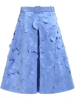 Юбка миди с поясом Marni, синий