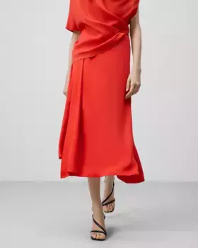 Юбка миди с принтом Adolfo Dominguez, коралловый