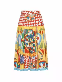 Юбка миди с принтом Carretto Dolce&Gabbana, мультиколор