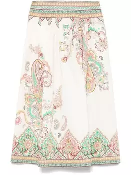 Юбка миди с принтом ETRO, нейтральный цвет