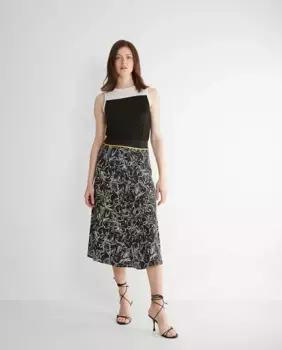 Юбка миди с принтом и эластичной талией Trucco, черный