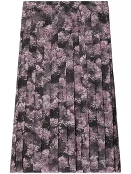 Юбка миди с принтом и складками Tory Burch, розовый