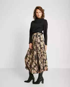 Юбка миди с принтом и складками Trucco, мультиколор