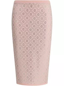 Юбка миди с принтом логотипа Casablanca, розовый