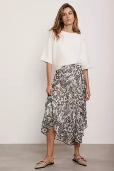 Юбка миди с принтом Mint Velvet, бежевый