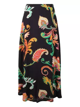 Юбка миди с принтом пейсли ETRO, черный
