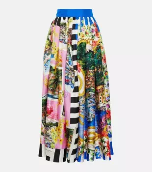 Юбка миди с принтом Portofino DOLCE&GABBANA, разноцветный