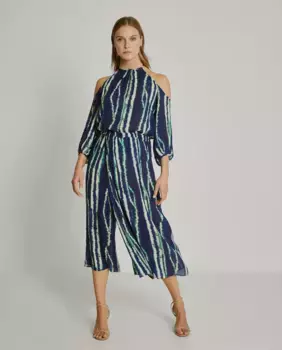 Юбка-миди с принтом Tie Dye Trucco, темно-синий