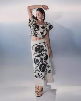 Юбка миди с принтом Tintoretto, белый