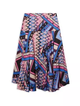 Юбка миди с принтом Vivara PUCCI Junior, синий