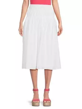 Юбка миди с присборенными туннелями Saks Fifth Avenue, белый