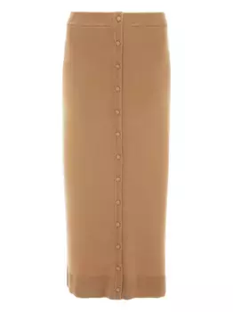 Юбка миди с пуговицами VICTORIA BECKHAM, коричневый