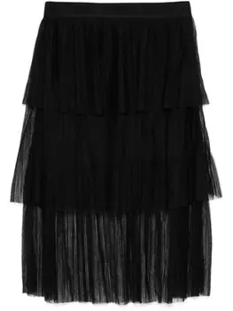 Юбка миди с ярусами DKNY, черный