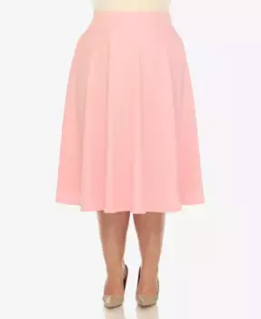 Юбка миди с расклешенным силуэтом Plus Size White Mark, розовый