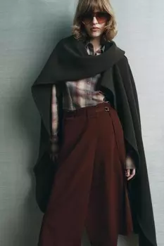 Юбка миди с разрезами ZARA, терракота