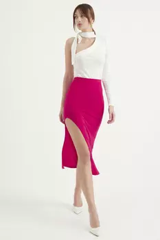 Юбка миди с разрезом Herita, розовый