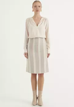 Юбка миди с разрезом Herita, серый