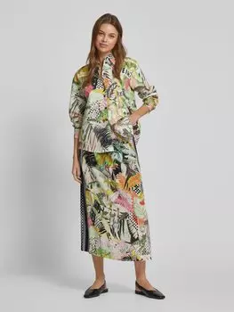 Юбка миди с разрезом Marc Cain, оливковый