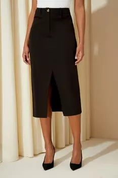 Юбка-Миди с разрезом спереди Friends Like These, черный