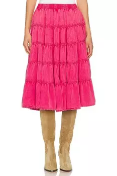 Юбка миди с широкими бретелями Free People, коричневый