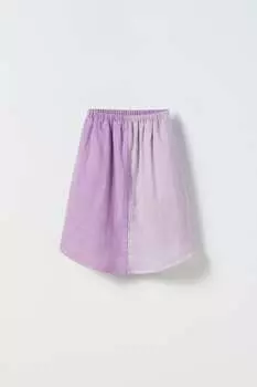 Юбка миди с тектурой ZARA, розовый/лиловый