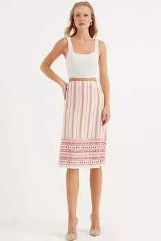 Юбка миди с узором Herita, розовый