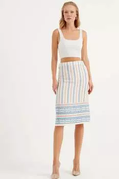 Юбка миди с узором Herita, синий