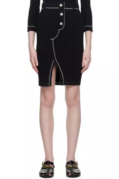 Юбка миди с вентиляционными вставками Moschino Jeans, черный