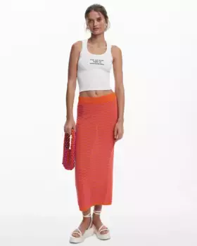 Юбка миди с волнистой текстурой Desigual, красный