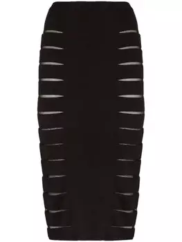 Юбка миди с вырезом Genny, черный