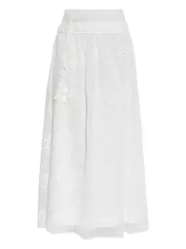 Юбка миди с вышивкой MUNTHE, белый