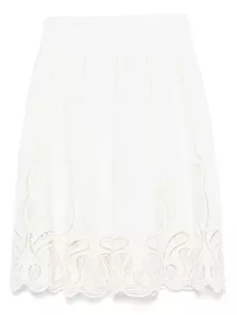 Юбка миди с вышивкой Simkhai, белый