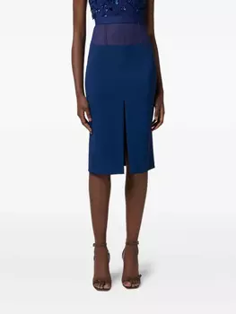 Юбка миди с высокой талией Elisabetta Franchi, синий