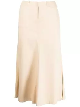 Юбка миди с заниженной талией Ralph Lauren Collection, коричневый