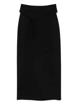Юбка миди с запахом Akris Punto, черный