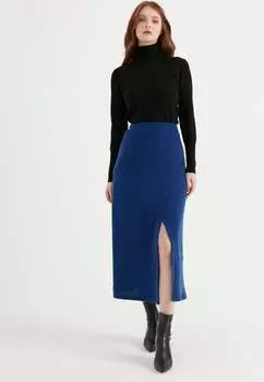 Юбка миди с запахом Herita, синий