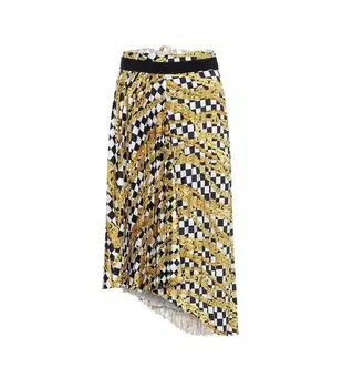 Юбка миди с запахом и цепочным принтом Balenciaga, черный