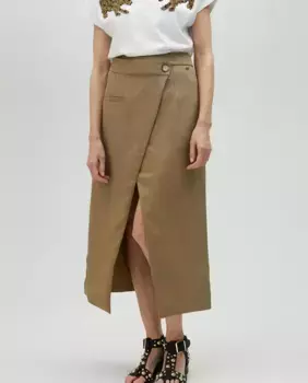 Юбка миди с запахом Lola Casademunt, коричневый