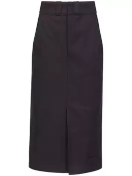 Юбка миди с завышенной талией Maison Margiela, серый